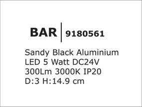 Accesoriu, Corp de iluminat pentru sistemul magnetic PUZZLE si GRAMMI, Bar negru