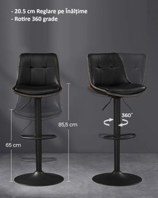 SCB3 - Set 2x Scaune Bar Negre / Maro / Gri / Verde - Piele ecologica