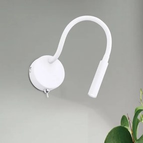 Aplica minimalista cu reader LED directionabil Kurt alba