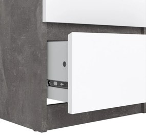 Comodă Simplicity 40 x 50 x 111,5 cm, gri / alb lucios
