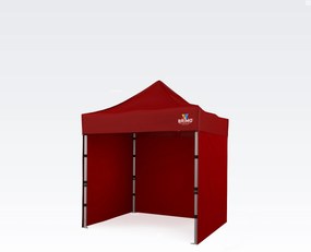 Soluție exclusivă pentru marketingul dumneavoastră: Cort tip foarfecă 2x2 m – Fără efort, cu impact maxim! - cu 3 pereți - Roșu