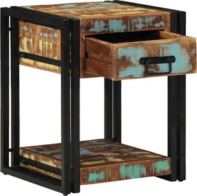 vidaXL Dulap de noapte Multicolour 40 x 40 x 50 cm Lemn masiv reciclat