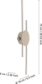 Eglo 902126 - Aplica LED de perete VENTICELLO LED/20W/230V + LED/0,91W bej