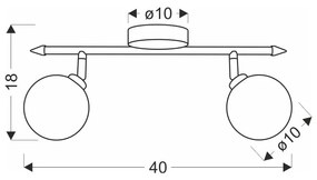 Plafonieră în culoarea bronz cu abajur din sticlă ø 10 cm Rodia – Candellux Lighting