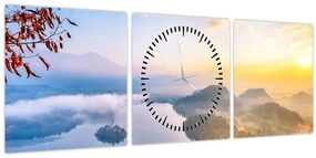 Tablou - Lacul Bled (cu ceas) (90x30 cm)
