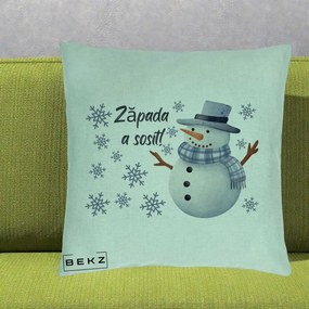 Perna Decorativa Zapada a Sosit Om de Zapada, 40x40 cm, Verde Menta, Husa Detasabila, Perna Inclusa, BEKZ®