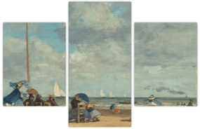 Tablou - Eugène Boudin, Beach  at Trouville, reproducere (90x60 cm)