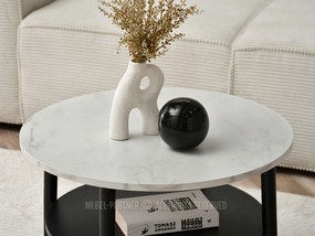 Măsuță de cafea Randolf S (marmură albă + negru). 1111690