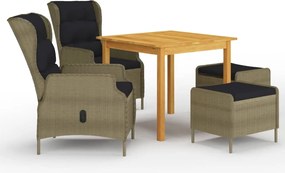 vidaXL Set mobilier de grădină, 5 piese, maro