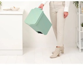 Coș cu pedală Brabantia StepUp 1008484, 25 L, Materiale ecologice, Deschidere mare, Verde deschis