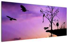 Tablou - Siluetele animalelor (120x50 cm)