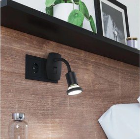 Eglo 300913 - Lampă LED pentru priză PARRINI 1xGU10/4,5W/230V neagră