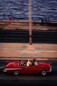 Fotografie Red Car Driving, Andreas Bauer