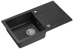 Chiuvetă de bucătărie Sapho, 77 x 44 cm, granit, negru