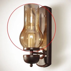 Abajur de rezervă din sticlă pentru aplică TAVERN/COTTAGE E14 210x110 mm maro