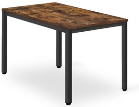 Masa de sufragerie neagra cu blat in decor rustic maro TESSA 120x60 cm