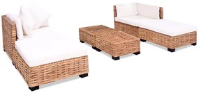 244625 vidaXL Set canapea, 16 piese, ratan natural