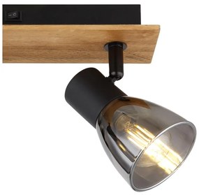 Aplica de perete / tavan cu 2 spoturi directionabile design modern CLAUDE negru, maro