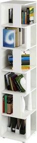 Biblioteca de colt KORIND, alb, DTD laminat, 38x38x186 cm