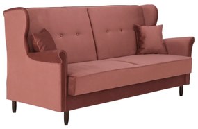 Canapea extensibilă, material textil roz antichizat, COLUMBUS