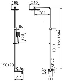 Coloana de dus  Fdesign Origio, monocomanda, negru mat - FDSFD5-ORG-7U-22