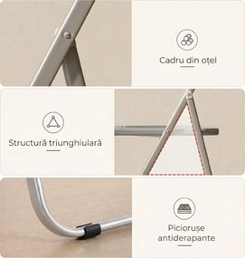HOMCOM scaun pliabil economisitor de spațiu, ușor de depozitat | Aosom Romania