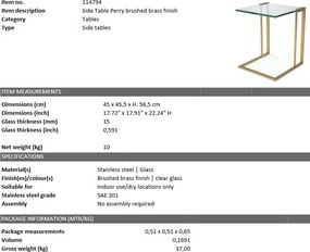 Masuta laterala design LUX Perry alama periata 114794 HZ