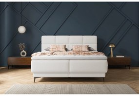 Pat matrimonial 180 cm Riviera 180 (cu somieră și saltea) (cu sp. depozitare) (alb + negru). 1099642