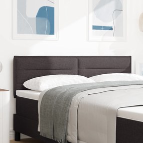 vidaXL Cap de pat LED Design Linii Maro închis 160 cm Țesătură