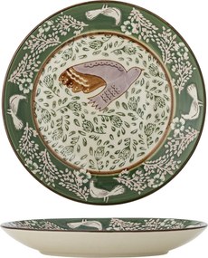 Farfurie din ceramică cu păsări și motive florale pictate manual, 16×2 cm, „Hezha"