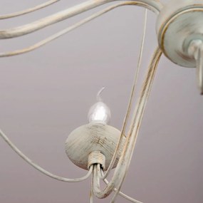 Candelabru design rustic cu 5 brate Vela, ivory