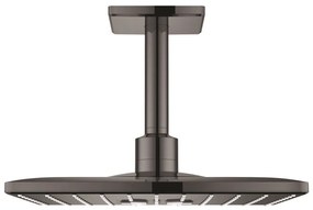 Palarie dus fix Grohe Rainshower 310 SmartActive, 31x31 cm cu brat, montaj pe tavan, antracit (hard graphite)