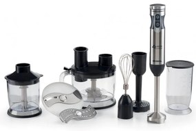 Resigilat: Set blender, mixer, tocator 7in1 Ariete 4 BLADES 0898/11, 1000W, 10 viteze, 7 functii, Turbo, Negru/Inox