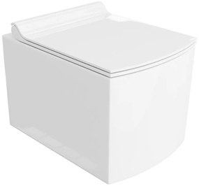 Set vas WC suspendat Rune Frosti Rimless alb si capac slim softclose