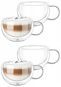 Set 4 cani Nastory, pereti dubli, sticla borosilicata, 300 ml