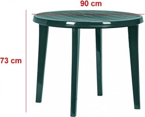 Masă de grădină din plastic Lisa, verde închis