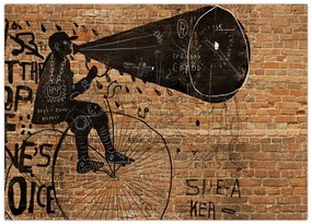 Tablou - Barbat cu biciclete stil Bansky (70x50 cm)