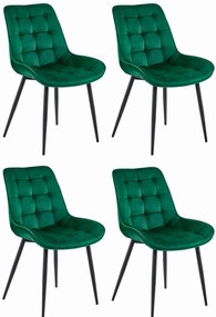 Set Scaune 4 Bucatarie/Dining Joy Verzi Catifea