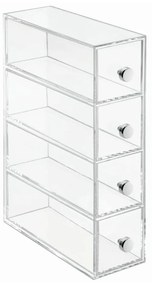 Cutie depozitare transparentă cu 4 sertare iDesign Tower