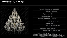 Lustra cu 66 brate cristal Bohemia L11 009/66/1-A