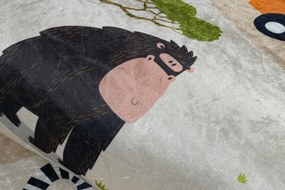 BAMBINO 50230 covor lavabil Grădină zoologică, străzi pentru copii anti-alunecare - bej / verde