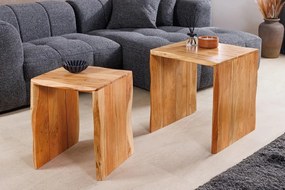 Set de 2 masute din lemn de salcam MAMMUT