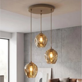 Lustră pe cablu ISTAR 3xE27/15W/230V Ø 40 cm bej / bej fumuriu