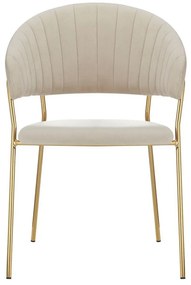 Fotoliu de sufragerie de design Dasmona 1 (Bej + Auriu + Crom) . 1097098