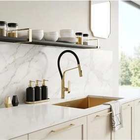 Baterie bucatarie Rea Castor auriu periat