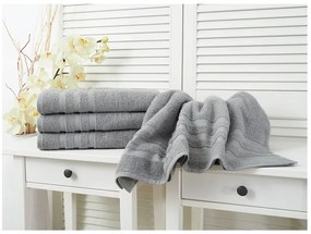 Prosop LINEA 50x100 cm gri inchis, 100% bumbac