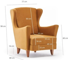 Fotoliu wing galben Lola Brejer – Artie
