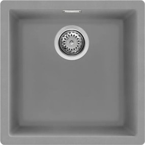 Chiuveta de bucatarie pentru montare sub blat SMEG Quadra VZP45CT, 45 cm, Antibacteriana, Rezistenta la zgarieturi si la razele UV, Gri