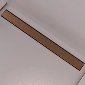 Set rigola dus plus capac Wirquin Linear finisaj bronz periat 60 cm