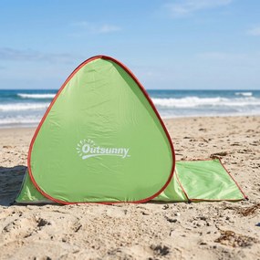 Outsunny Cort pentru Plajă cu Protecție UV 30+, Fereastră și Geantă de Transport, 200x150x119 cm, Verde | Aosom Romania